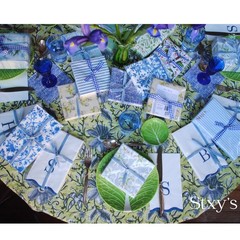 Stxy’s Monogram B Napkins (Bleed-Free Ink) Scalloped Navy Blue Letter, 40ct |…