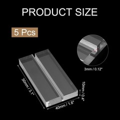5 Pcs Acrylic Place Card Holders 3.1 Inch Clear Card Holder Stand, 80 x 40 mm