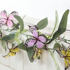 3 pcs ASSORTED 6ft Butterfly Flowers GARLANDS Willow Greenery Leaves Party Event