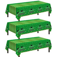Childom 3 Pack Graduation Tablecloth,Graduation Decorations 54″ x 108″, Green