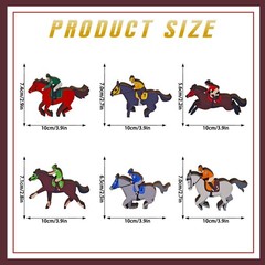 6pcs Horse Party Decorations Wooden Table Centerpieces Double Multicolor