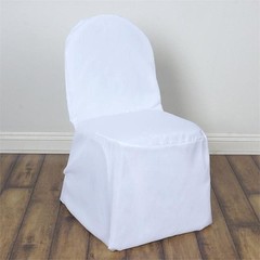 BRAND NEW Polyester BANQUET – REUSABLE Chair Cover – WHITE – 1 pc
