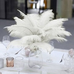 12 pcs 13-15″ long Ivory Genuine Ostrich FEATHERS Wedding Party Centerpieces