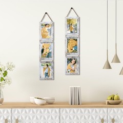 QUTREY 5×7 Collage Picture Frames, 6 Openings Hanging Photo Frame Set Display…