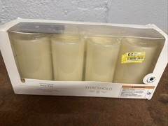 4pk 5″ x 3″ LED Flameless Black Wick Candle Cream – Threshold