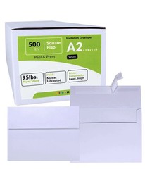 500 Pcs Bulk A2 Invitation Envelopes in White Peel & 500 White,
