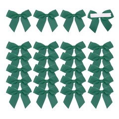 24 Piece Bow Grosgrain Mini 2″ Flower Sticker Dark Green