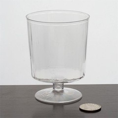 8 oz Disposable CLEAR PLASTIC Wine GLASS Party Dinner Wedding TABLEWARE SALE