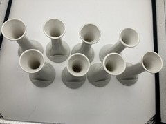 Bud Vase Place Card Photo Nametag Holder White Ceramic X 8 CHIPS SEE PICS USED