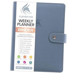 Weekly Planner Binder – Goal Setting Planner for Medium (7″ x 9″) Windy Blue