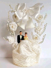 Vintage 1950s Bride & Groom Wedding Cake Topper w/Original Box Custom Built