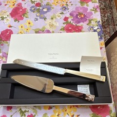 Vera Wang Wedgwood Silver Plated Cake Knife & Server Set Glossy Finish