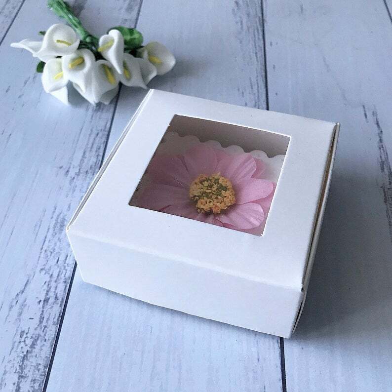 500x Clear Window Kraft White Black Paper Gift Boxes Favor Boxes Product Packing