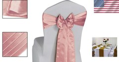 Durable Blush Pink Satin Chair Sashes 50 Count Ideal for Banquets and Parties