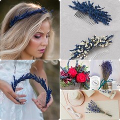 2 Bundles 350 Stems Dried Blue Lavender Flowers, 17″ Dried Lavender