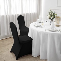 10 Black Spandex Chair Cover Stretch Fit Wedding Reception Party Banquet Decor