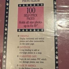 Holson American Country Photo Album 100 Self Stick Pages 3 Ring Binding Pink NOS