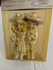 Vintage Wilton 1985 Country & Wester Wedding Couple Cake Topper 3 3/4 » New