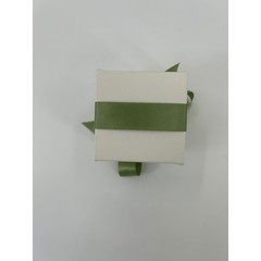 50 Pack White Especially For You Favor Boxes with Green Ribbon 2.5 Inch