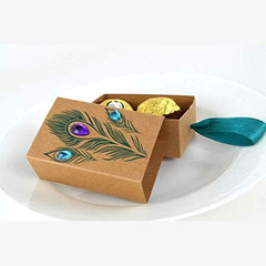50pcs Suitcase Candy Boxes, Party Favor Candy Box, Vintage Kraft Paper Gift Bag