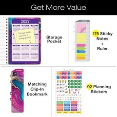 HARDCOVER 2026 Planner, 5.5″x8″: 14 Months 5.5″ x 8″ Pink Purple Marble