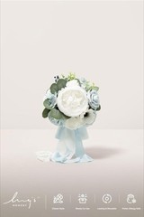 Ling’s Moment Dusty Blue Bridesmaid Bouquet Set of 4, Blue Wedding Bouquets f…