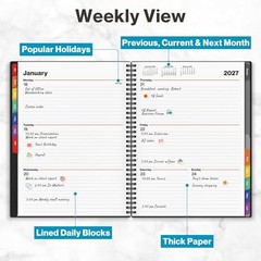 Planner 8.5×11, July 2026 to June 2027, Weekly and Monthly 2026-2027 Colorful
