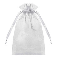 50Pcs White Sheer Organza Bag Jewelry Gift Party Favor Bags with Drawstring for
