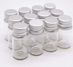 12PCS 30ML 1OZ Transparent Empty Glass Wish Bottles with Threaded