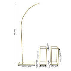 GOLD Metal Wedding Stand For Wedding Events Party Rectangular+Arch 3pcs