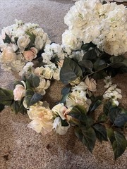 Wedding Floral Decor White Pink Tub And Basket Bundle 3