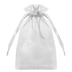 50Pcs White Sheer Organza Bag Jewelry Gift Party Favor Bags with Drawstring for