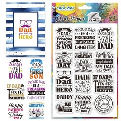 CHGCRAFT Father’s Day Clear Stamps Wishes Words Transparent Stamp Silicone Cl…