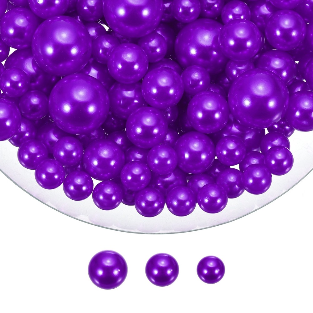 200 Pcs Pearl Bead for Vase Filler, 20/14/10mm Floating Beads(Dark Purple)