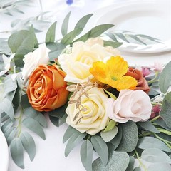 BRAND NEW ~ Artificial Eucalyptus Flower Garland ~ Wedding Mantle ~ 6ft x 9 1/2″