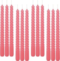 WPONSZU 10 Inch Pink Spiral Taper Candle Set of 12 Pack Unscented 12pink