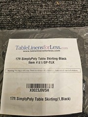 17 ft. SimplyPoly Shirred Pleat Polyester Table Skirting Black E17SP-BLK