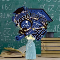 OuMuaMua Graduation Decorations Class of 7.87″ (L) x 6.7″ (W), Black and Blue