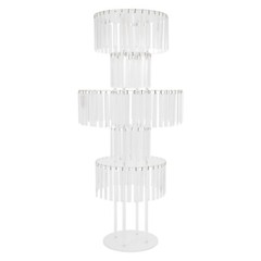 5-Tier Acrylic Flower Stand With Crystal Curtain 43.3 in Clear Wedding Display