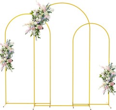 Stunning Set of 3 Metal Arch Backdrops – 7.2FT, 6.6FT, 6FT for Any Occasion