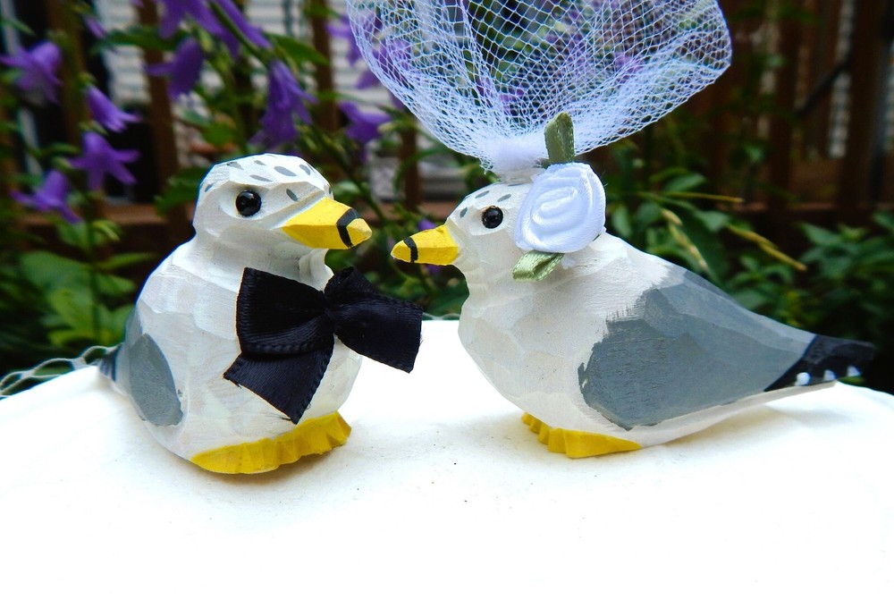 Seagull Wedding Cake Topper Love Birds Albatross Bride Groom Engagement
