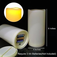 4’x8′ Flameless Battery Operated LED Candles with Timer – 2 Pack 4×8 inches