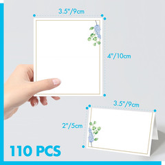 110 PCS Tent Cards, Small Place Cards with Elegant Floral Design Delicate Seatin