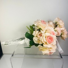 Pink And White Rose 20 Inch Wedding Bouquet Baby Shower Tiny Fingers Toes Gender