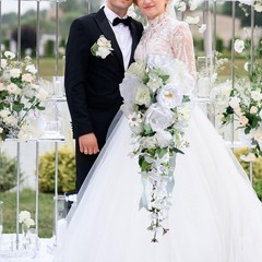 Wedding Bouquet for Bride Bridesmaid Cascading Bouquet Water Drop Elegant