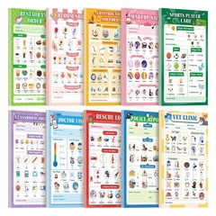 10 Pack Kids Pretend Play Notepads, 40 Pages Kids Playtime Pads, 4» x 6» Al…