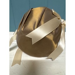 Satin Flower Girl Basket Ivory Pearl Bow Wedding Ceremony Special Occasion