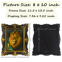 8×10 Black and Gold Vintage Picture Frame, Ornate Baroque Antique Photo Frame…