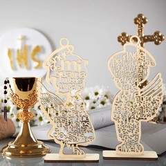 18 Pcs Guardian Angel Wings Boy Wooden Baptism Centerpiece for Table,centros De