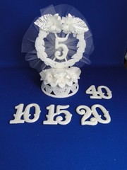 New Vintage Wilton Anniversary Years Caketop, years 5, 10, 15, 20, 40, #105-4257